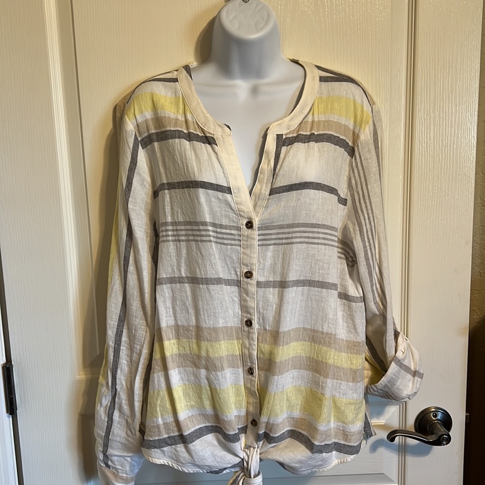 Linen Top by Marled Essentials Sz XL